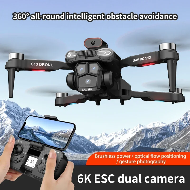 

Edward 2024 new S13 drone 6K optical flow positioning folding portable high-definition dual camera obstacle avoidance brushless