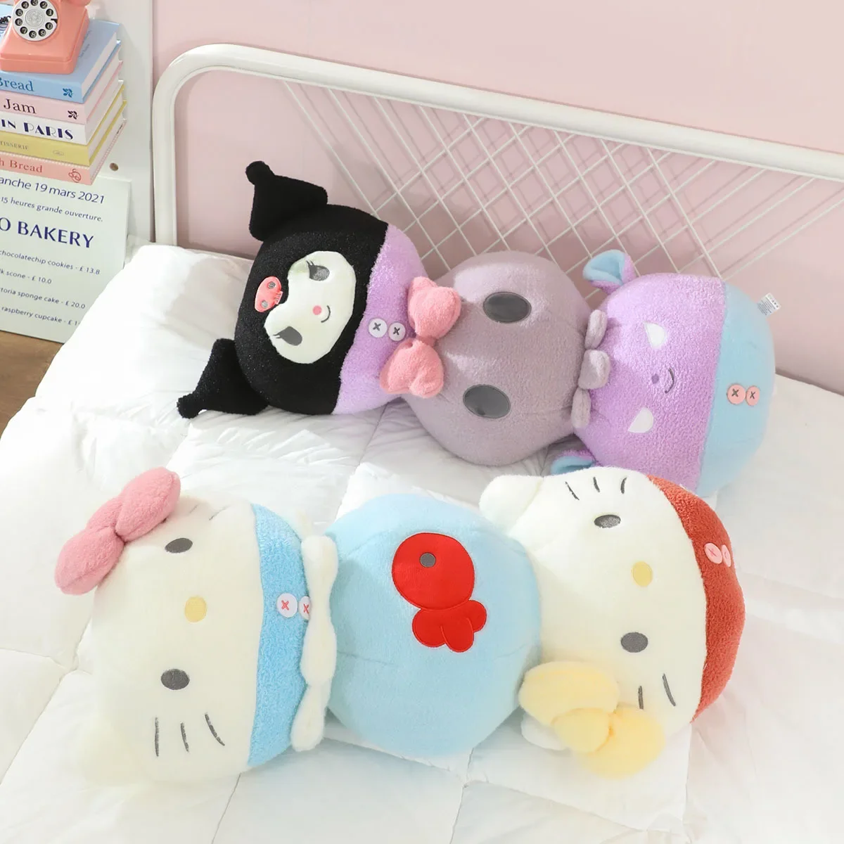 Sanrio Comfortable Plushies Kuromi Hello Kitty Cuddly Throw Pillow Comfort Sleeping Plush Toy Gift Gir Sofa Bed Home Decor Girl