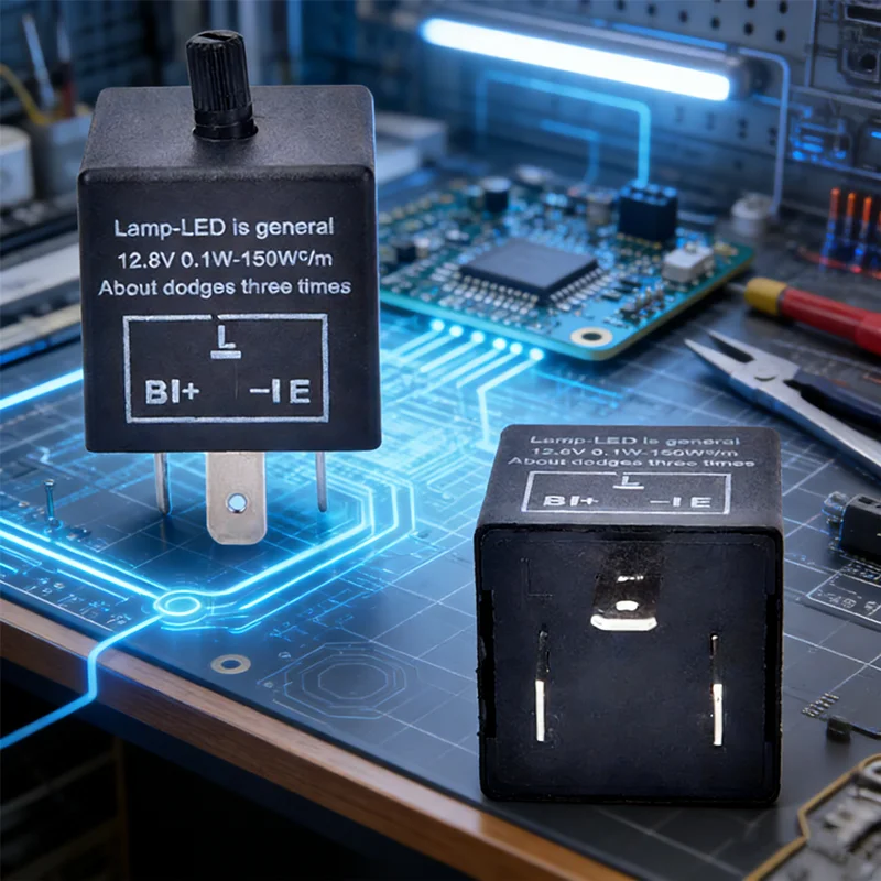 Hyperflash Fix Relay CF13 12V 3-Pin Adjustable Flasher for LED Turn Signals, Plug & Play Installation Restores Normal Flash Rate