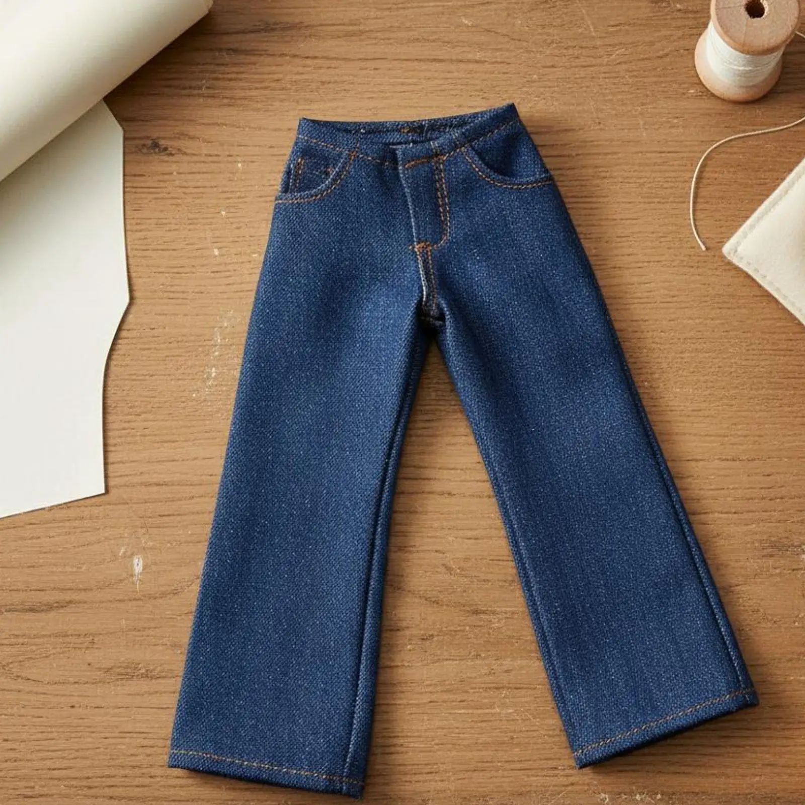 Wide-leg and high-waisted doll jeans, versatile miniature trousers
