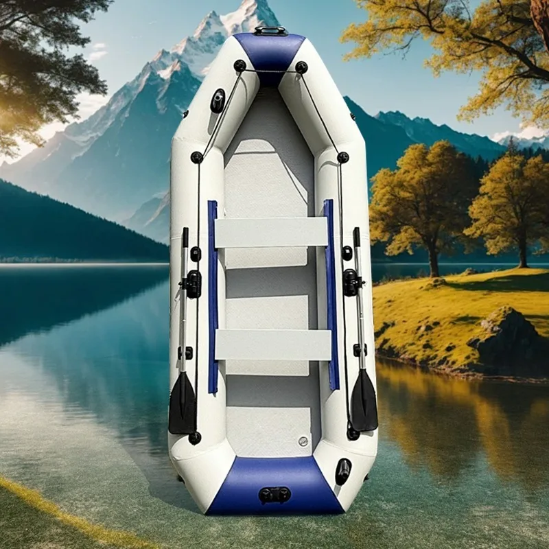 4-Person 300cm PVC Rowing Kayak Inflatable Fishing Boat with Free Accessories for Canoe Rescue Boot