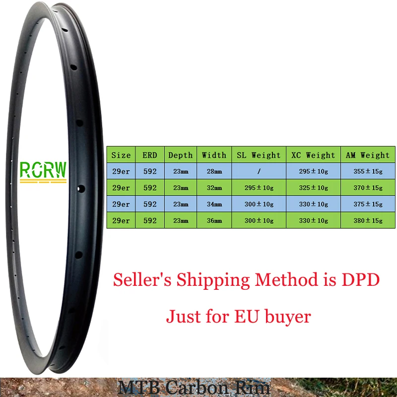 29er SL XC AM 28/32/34/36X23mm MTB 28/32/34/36mm Wide Carbon Rim 23mm Deep Asymmetric Tubeless UD 3K 12K Twill 24 28 32 Hole