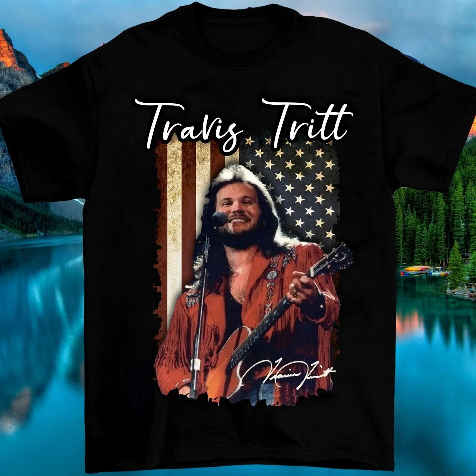 Hot Travis Tritt With Guitar Shirt Cotton Unisex All Size T-Shirt CH21