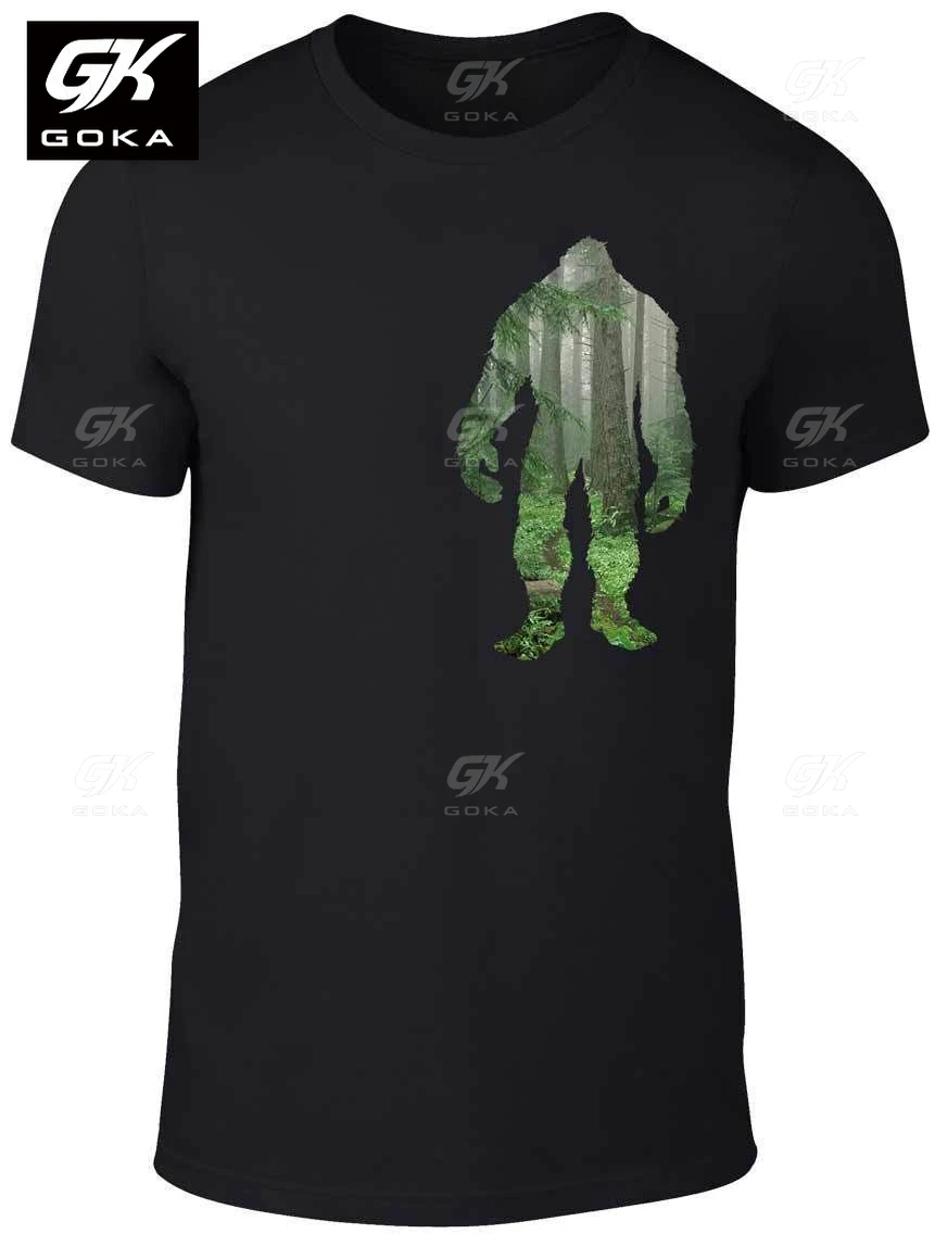 Woodland Bigfoot T Shirt - Funny Retro Fashion Yeti Sasquatch Urban Cool Monster Graphic Mens Clothing Cotton Tees Printed Tops