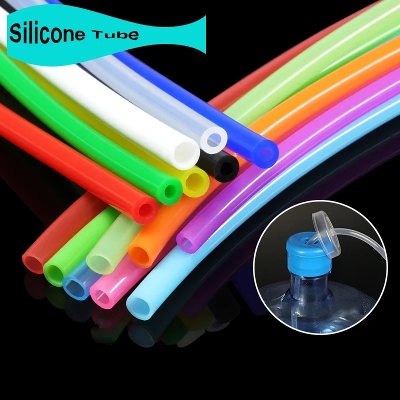 1/5/10/50M Food Grade Silicone Rubber Hose 2x4mm 3x5mm 4x6mm 5x7mm 6x8mm Flexible Garden Watering Aquarium Silicone Pipe