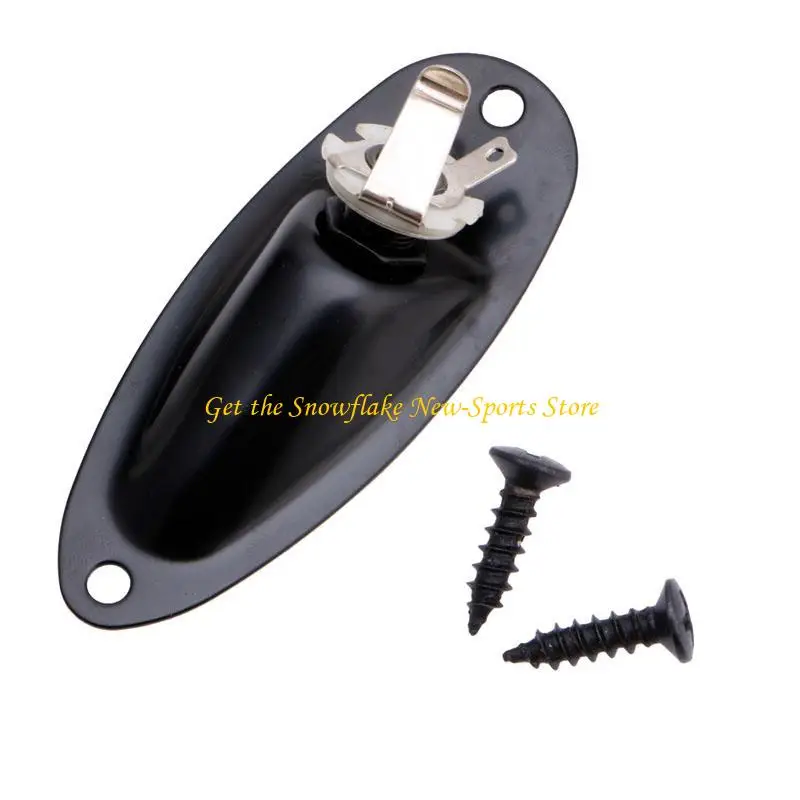 

E56D Black Boat Input Output Plate Socket With Screws For Guitar