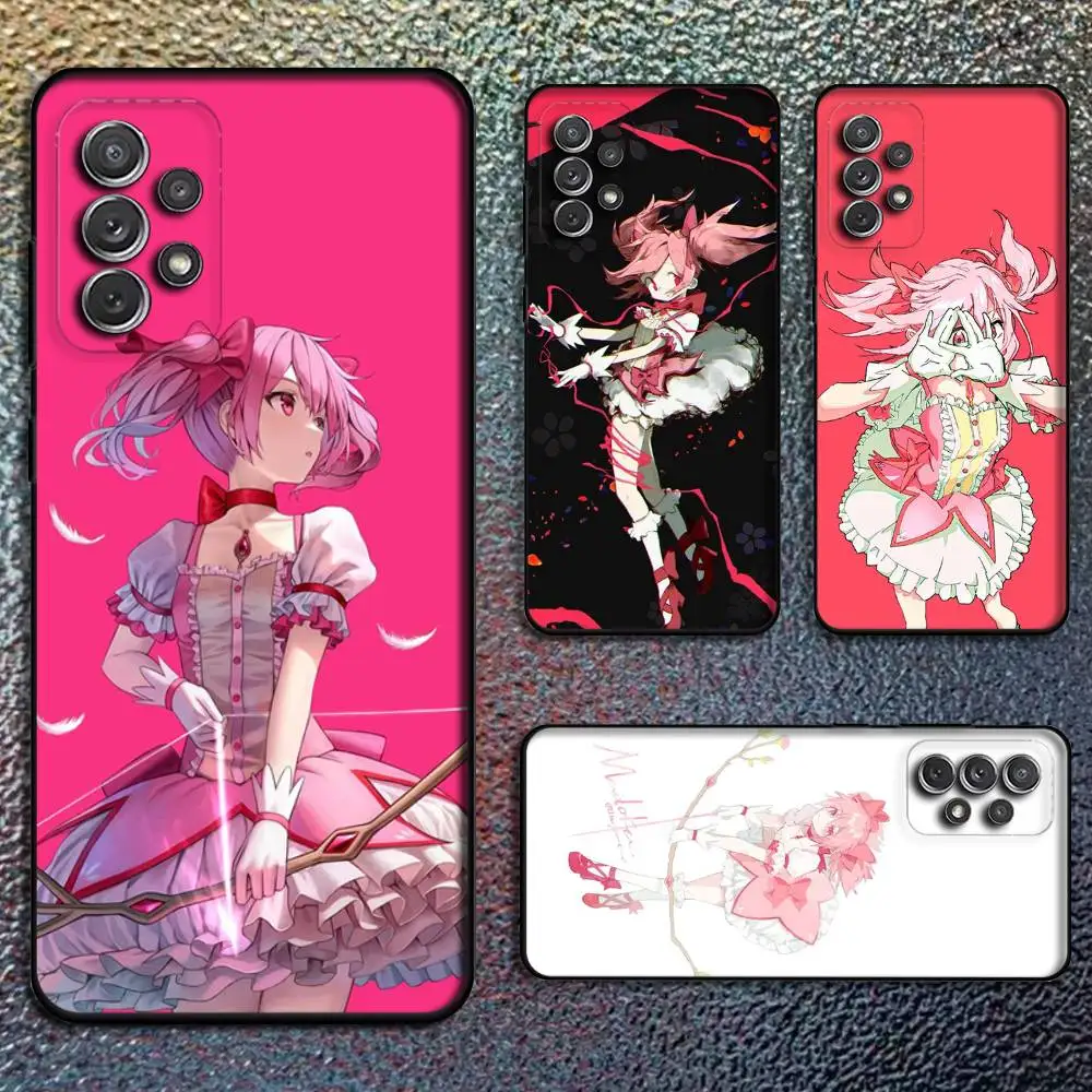 

P-puella Madoka M-magica Magi Phone Case For Samsung S25,S24,S21,S22,S23,S30,Ultra,S20,Plus,Fe,Lite,Note,10,9,5G Black Cover