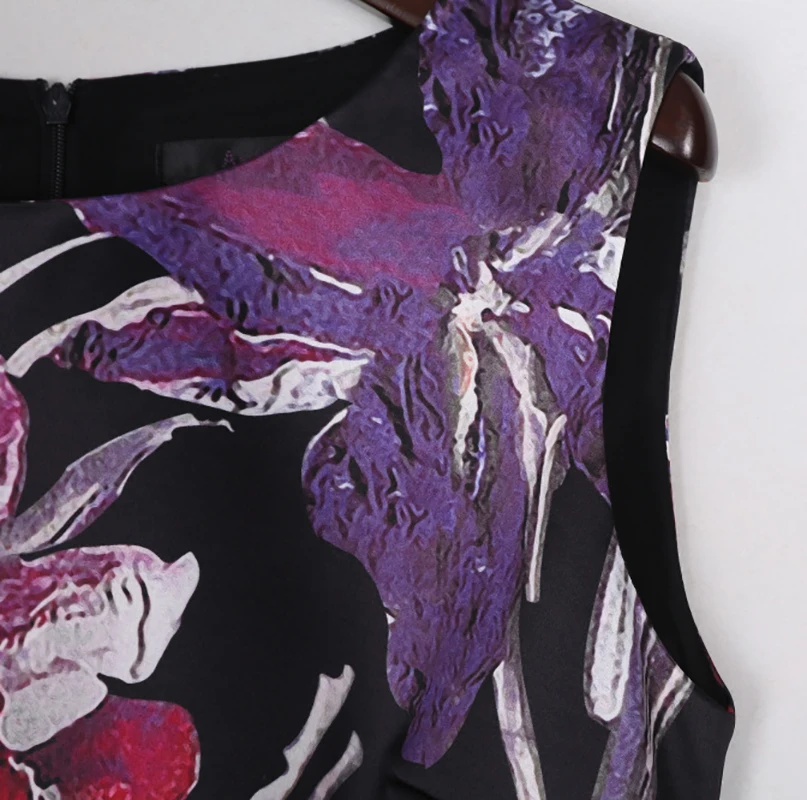 Vestido tubo con estampado floral para mujer, vestidos de verano sin mangas con cuello redondo