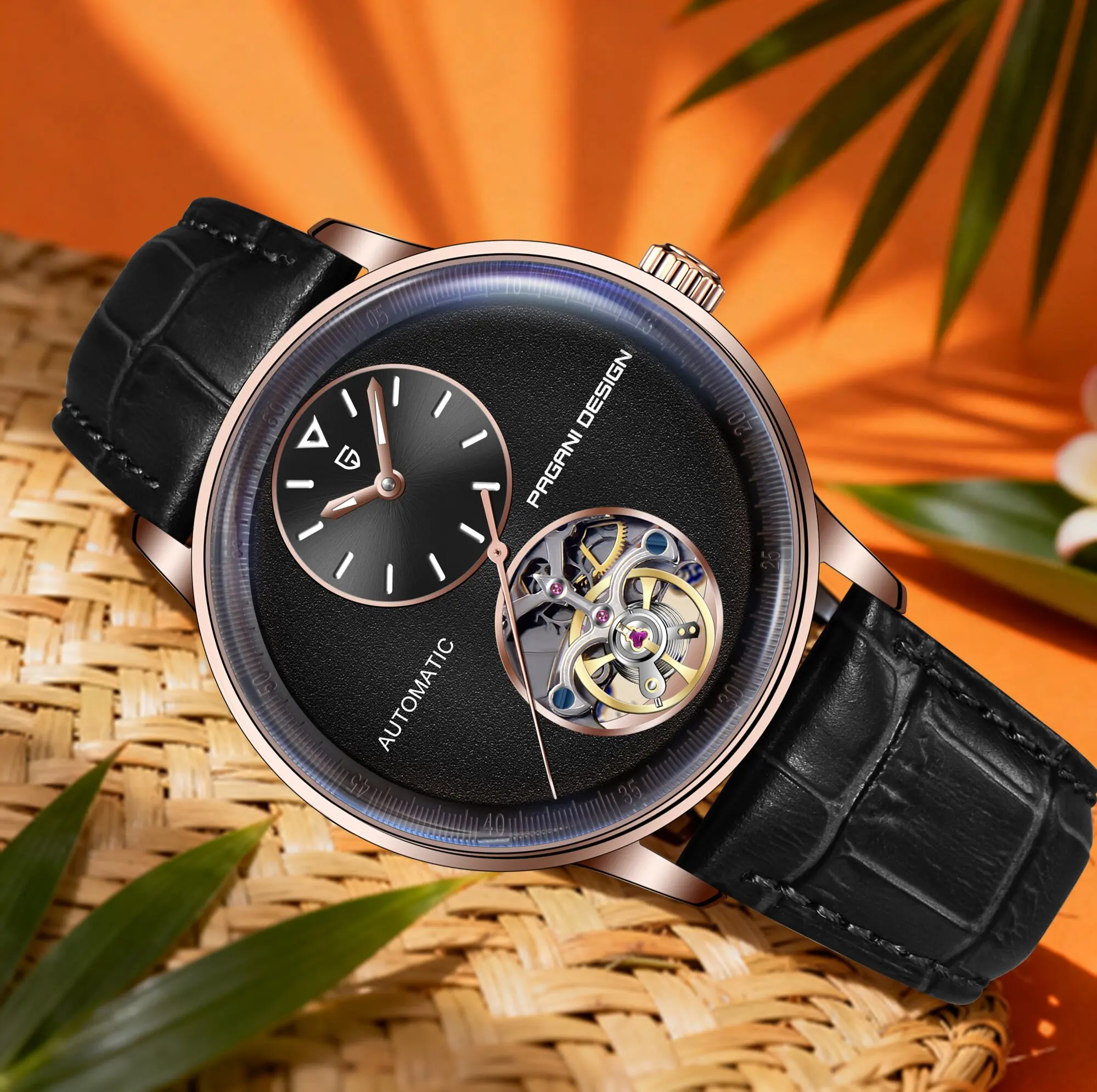 PAGANI DESIGN 2025 الأكثر مبيعاً ساعة ميكانيكية أوتوماتيكية للرجال نمط ركاب الأعمال مقاوم للماء حزام من الجلد مشبك فراشة #3