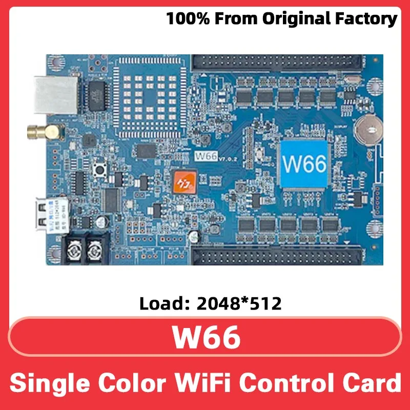 

HD-W66 Single Color LED Panel Mobile Phone WiFi Control Card LED Display Screen Pixel Display USB Port HUB08 HUB12 Motherboard