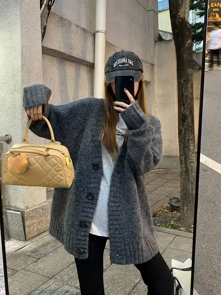 

Свитера Джемперы Кардиганы Женские в корейском стиле Тонкие свободные пуговицы в форме сердца на пуговицах Романтические сладкие женские нежные на День святого Валентина