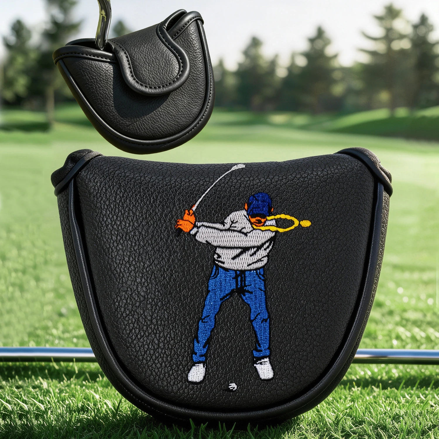 1個入り、マレット型ゴルフパターヘッドカバー。白／黒のゴルフ - Golf Clubs のレビューと価格