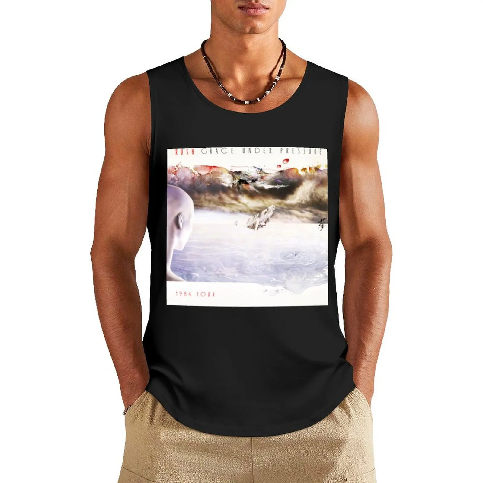 Rush Grace Under Pressure 1984 Tour Tank Top sleeveless t-shirts for men summer clothes men 2025 mens clothing Top summer