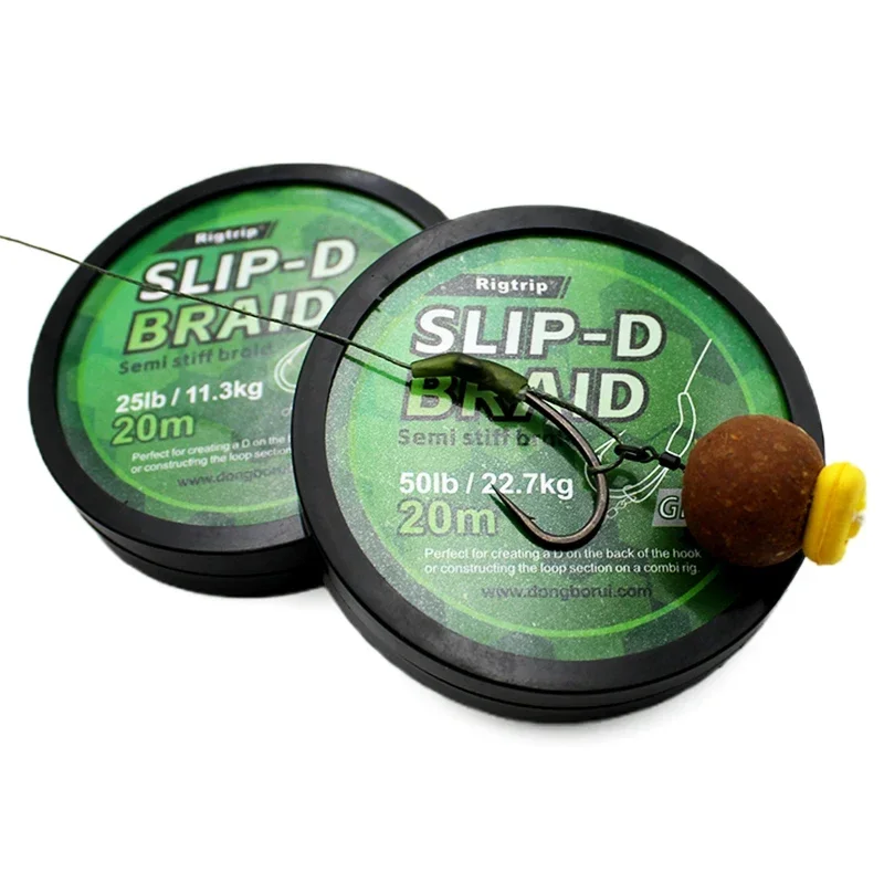 20m Carp Fishing Line 25LB 35LB 50LB Slip-D Braid Line For Carp Fishing Chod Hair Rig Terminal Tackle Accessories