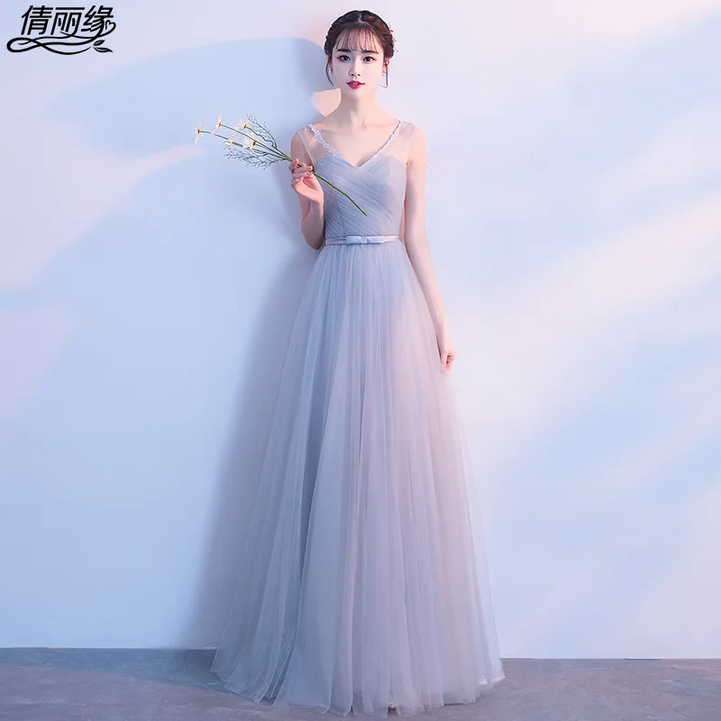 ZL70 Long Bridesmaid Wedding Dress