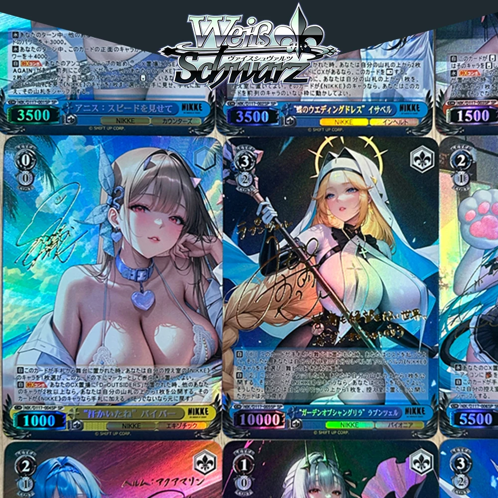 

BLBU WS Cards NIKKE The Goddess of Victory Weiss Schwarz Swimsuit Card Sexy ACG Weib Game Signature Card Diy Anime Collectible