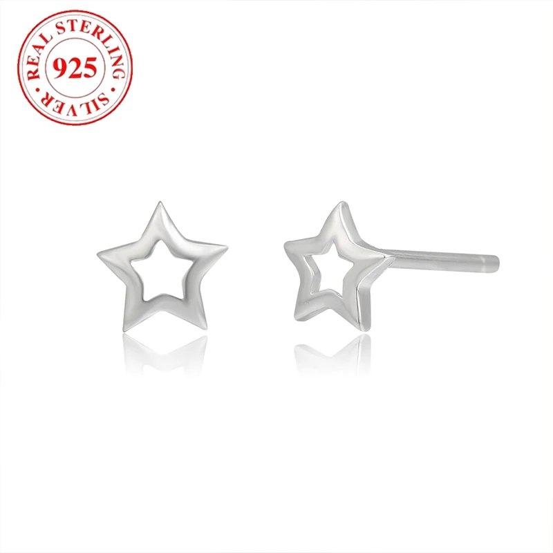 

S925 Sterling Silver Pentagram Women's Silver Earrings Hypoallergenic Suitable for Women's Holiday Gifts