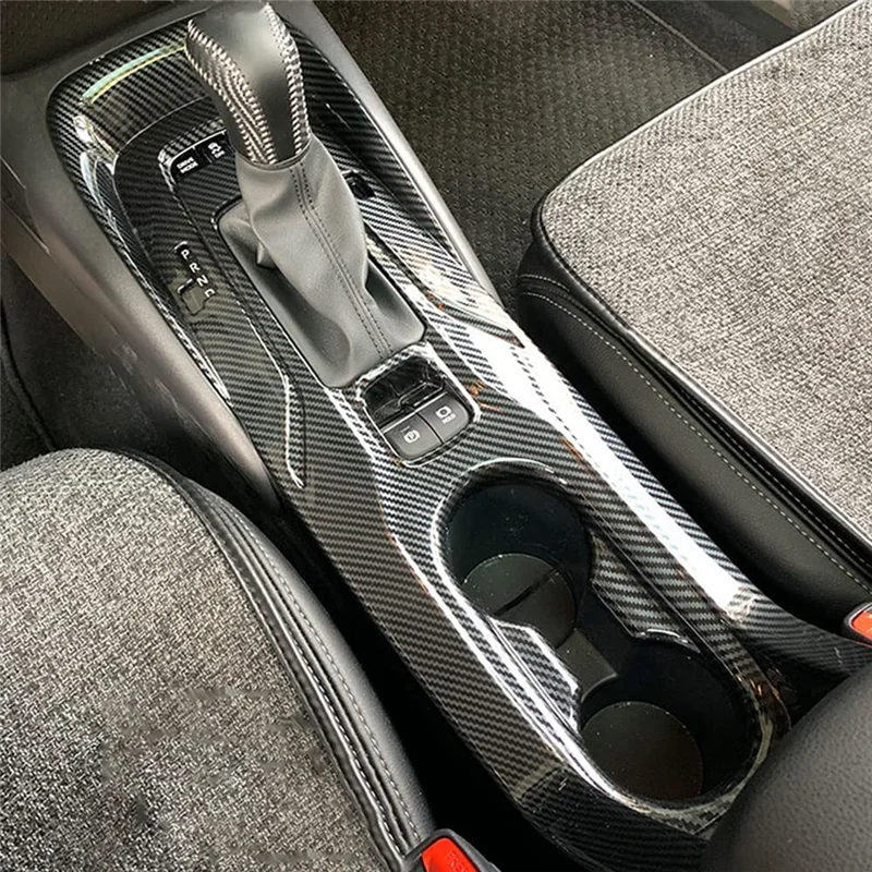 For Toyota Corolla 2020-2022 Center Console Gear Shift Panel Frame Cup Holder Cover Trim Accessories ,ABS Carbon Fiber