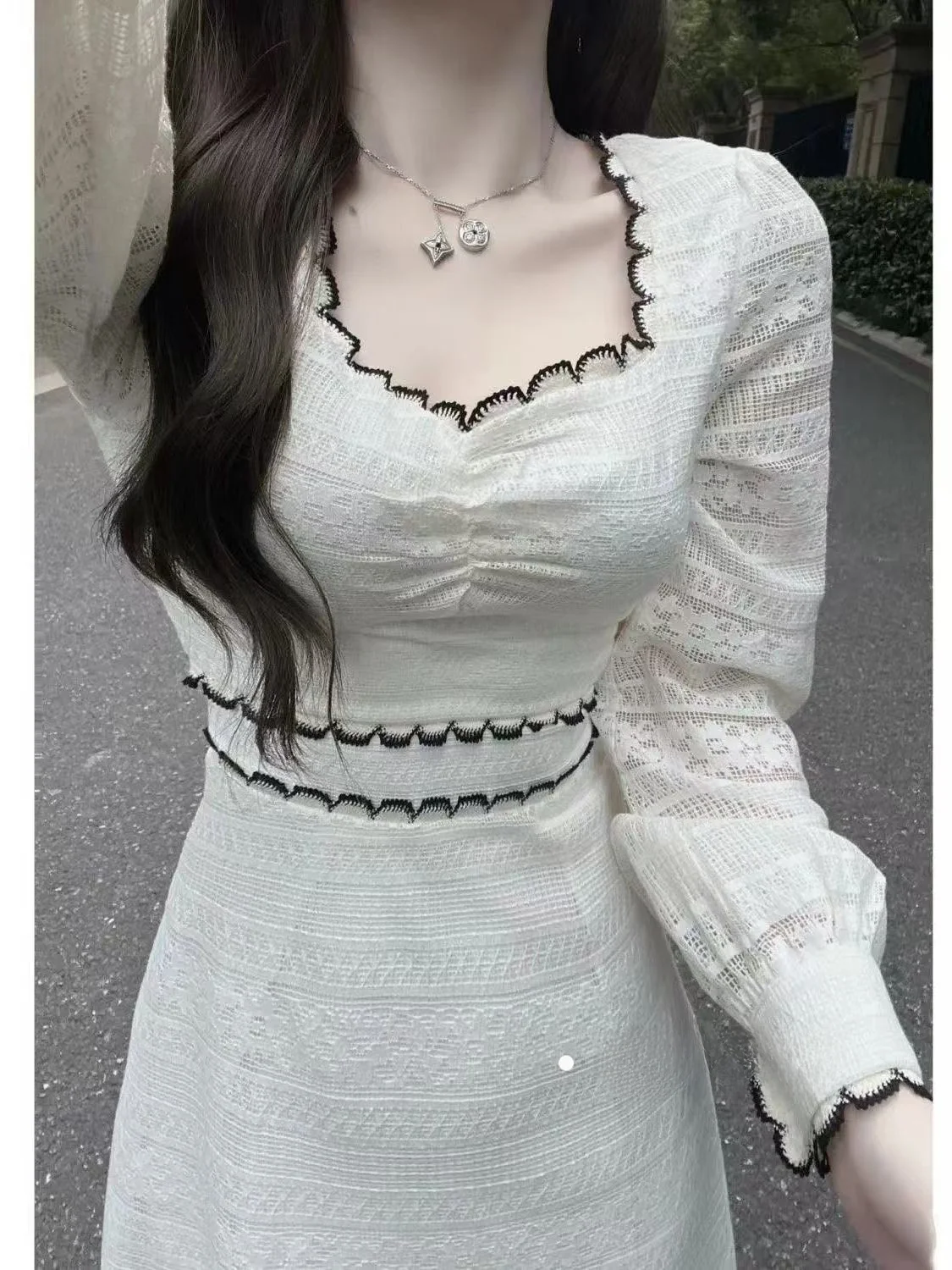 

Надежная зимняя новинка в стиле ретро, утягивающая кружевная длинная юбка трапециевидной формы с высокой талией, застежка-молния, удобная корейская юбка