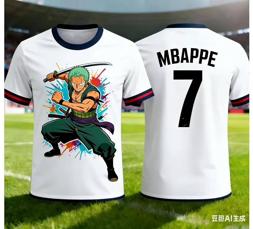 Summer Anime Solon Cristiano Ronaldo Football Superstar Joint Fan Football Short Sleeve Adult and Children Sports Short Shirt view 2