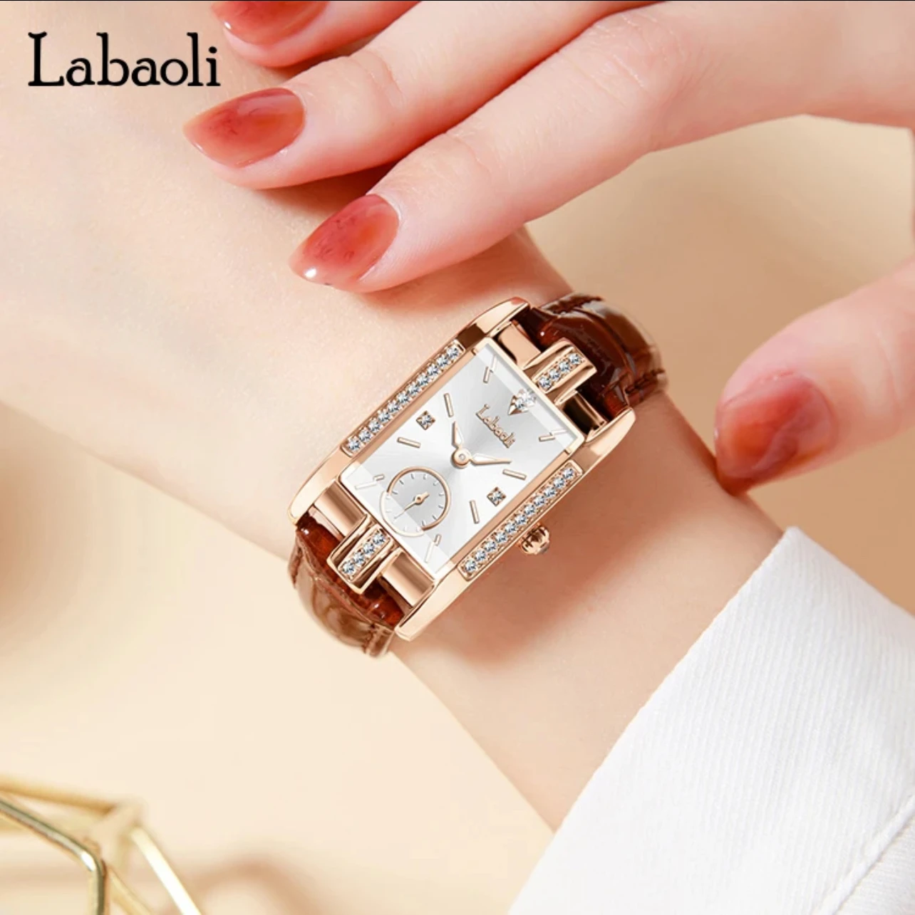 ساعة أنيقة للسيدات موضة جديدة مضيئة مربعة كلاسيكية للسيدات ساعة كوارتز هدية نسائية ساعة فاخرة عالية الجودة #2