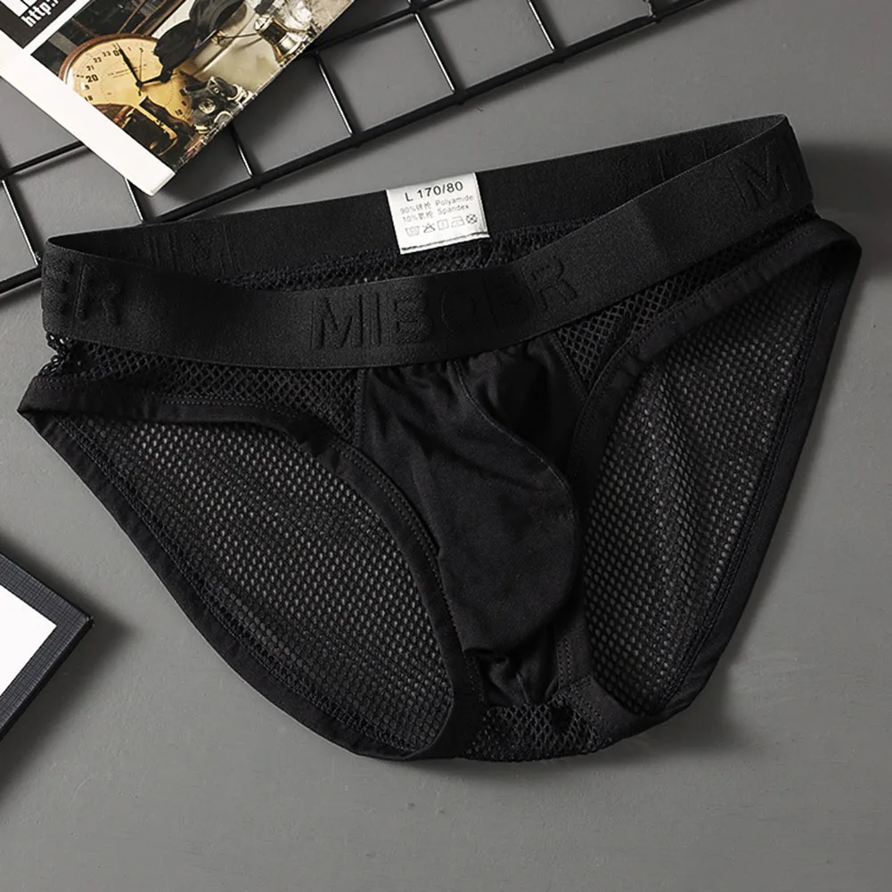 مثير شبكة الانتفاخ الرجال الملابس الداخلية للحظات الحميمة ملابس داخلية جيدة التهوية النمط الكلاسيكي ملخصات للاستخدام الذكور لارتداء اليومي #3