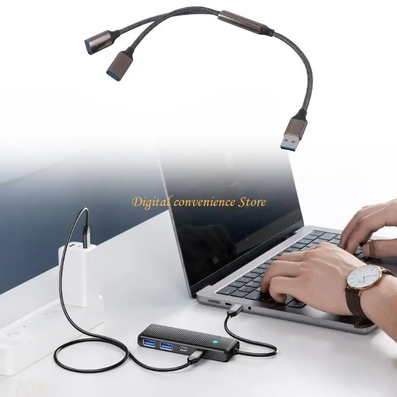 

97QA Double USB3.0 Расширение порта Y Кабель 5 Гбит / с для легкого управления устройствами и быстрого обмена данными на ПК