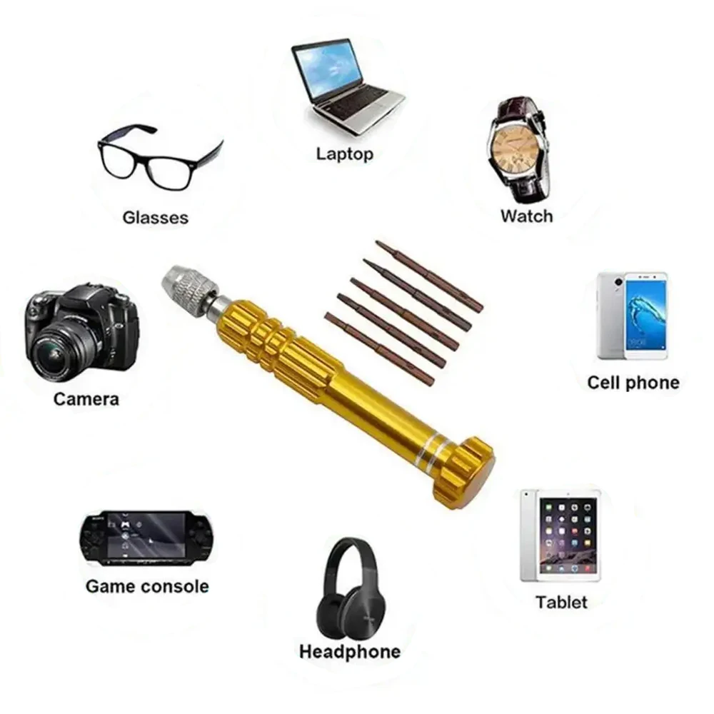 5-in-1 Multifunctional Small Screwdriver Kit 1pc Repair Eyeglass Electronics Cellphone Jewelry and More LK-AA529