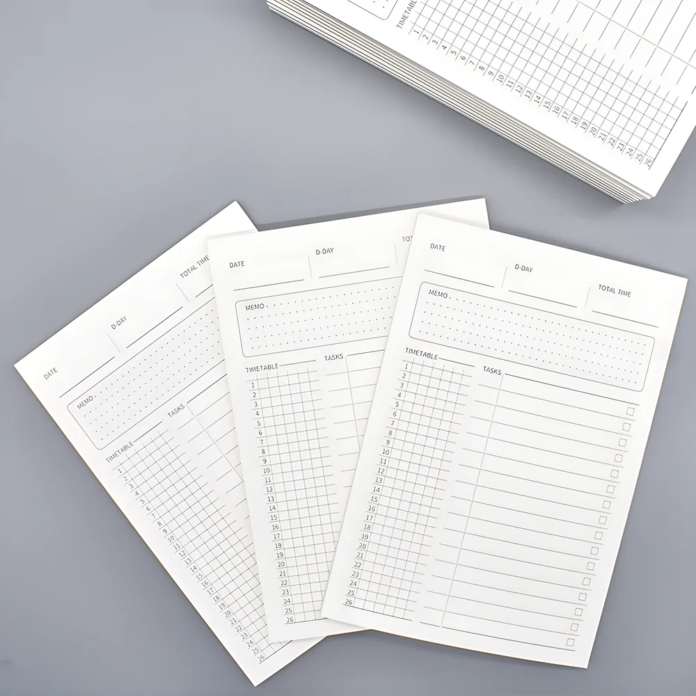 A5 Time Management Notebook, Memo Pad, Tarefa Diária, Agendar Plano de Trabalho, To Do List Check, Papelaria Agenda Notepad
