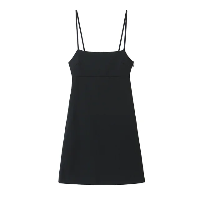 

BabYoung Summer New Fashion Women Dresses Black Solid Color Suspender Backless Sexy Tube Top Sleeveless Zipper Mini Dress