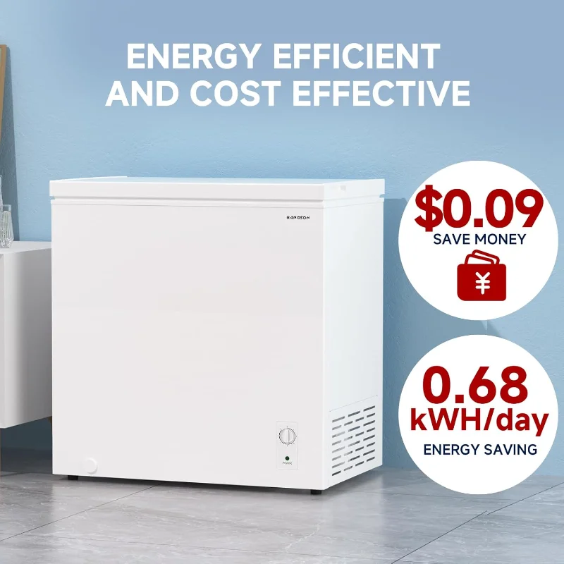 BANGSON 7.1 Cu.Ft Chest Freezer, Deep Freezer with Adjustable Thermostat, Top Open Door Freezer with Removable Basket