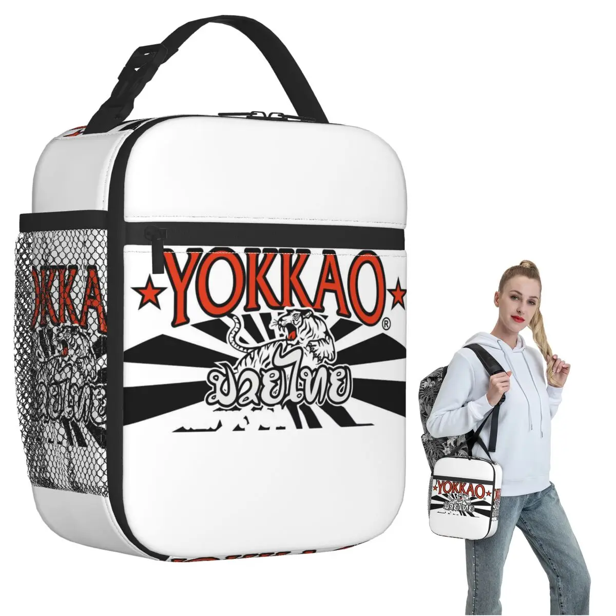 

Изолированная сумка для обеда с логотипом Yokkao Muay Thai для женщин и детей, портативные коробки для еды, термосумка для обеда