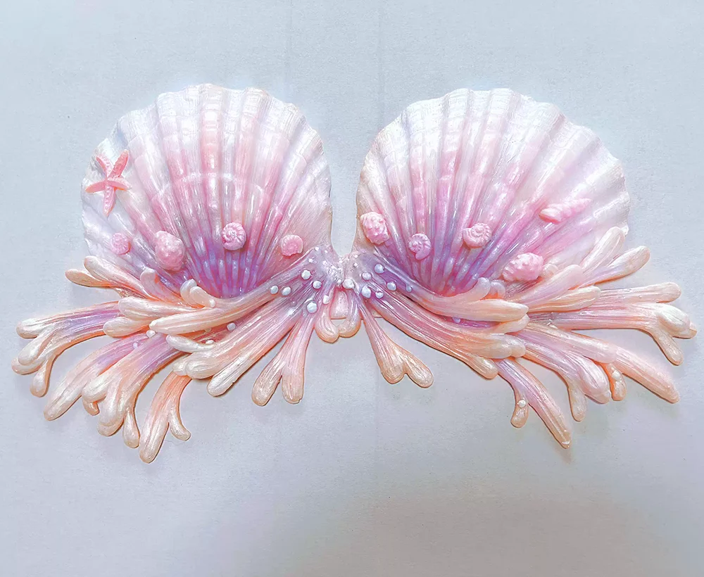 

Mermaid Woven Star Silicone Bra Strapless Top With A Wild Feel, Photographed At The Aquarium Underwater Mermaid Bra