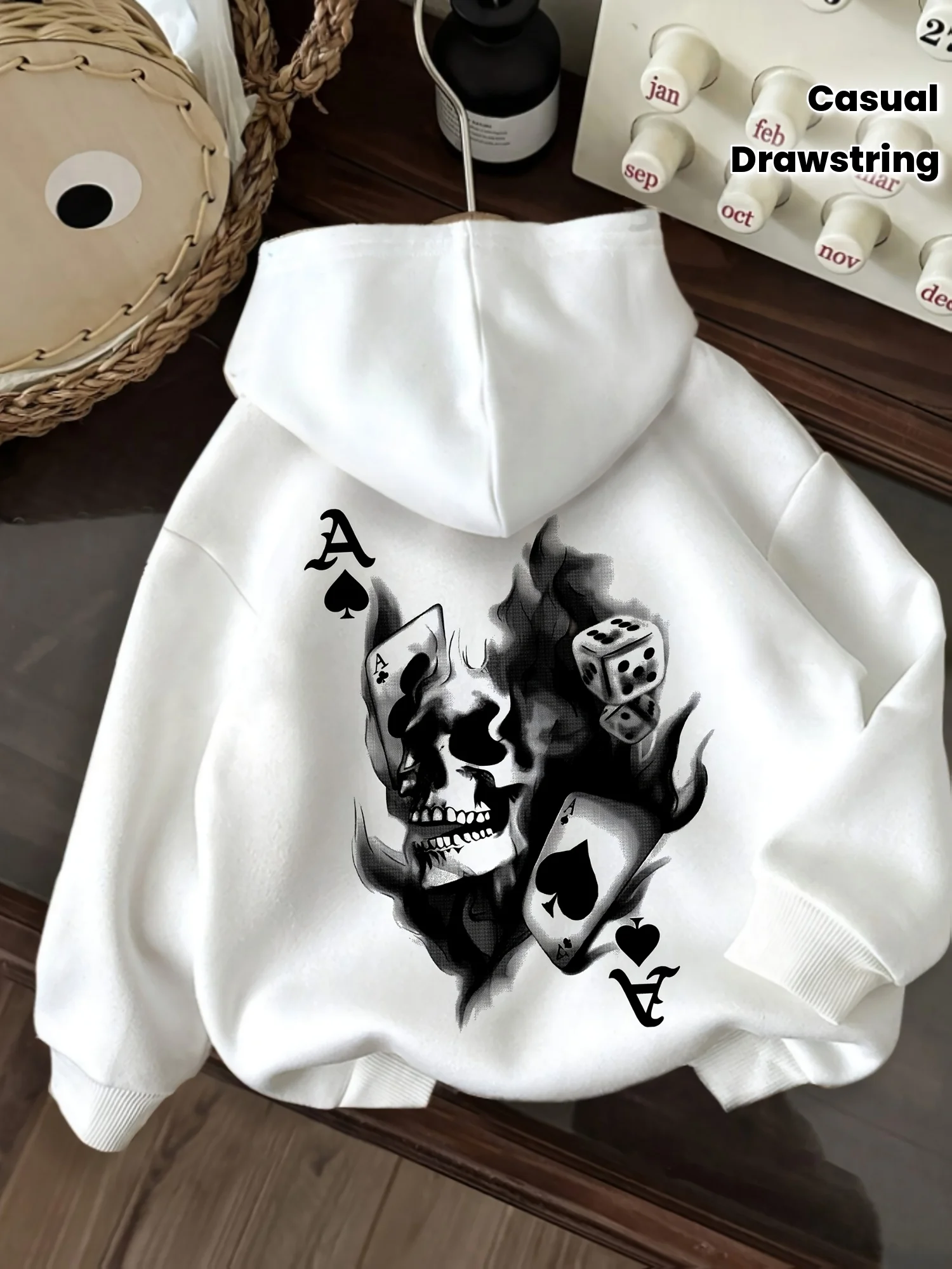 

Men's Autumn and Winter New Hoodie with Motorcycle Scooter Bicycle Back Printed Pullover, Casual and Comfortable Sweatshirt