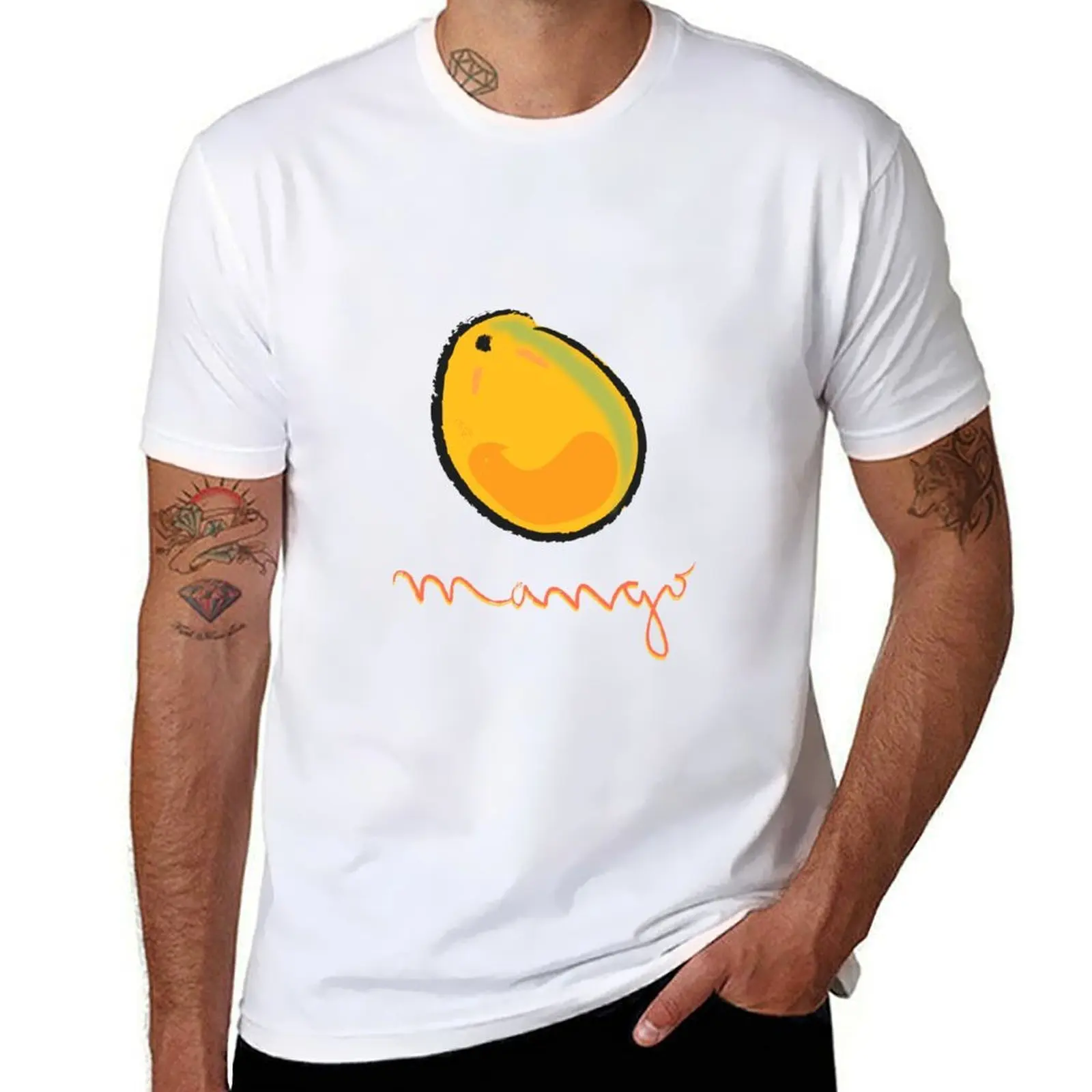 

Mango, summer fruit T-Shirt cotton tshirt 100% cotton t shirts high quality T-Shirt