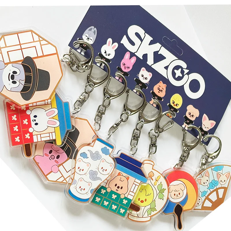 

8pcs Set Skzoo Do It Series 2 Acrylic Keychain Stray Kids Cartoon Stay‌ Fans Support Bag Pendant Double Sided Ornament Gift
