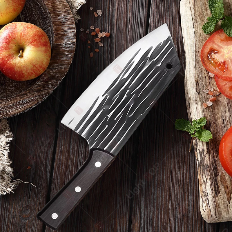 Küchenmesser aus Edelstahl, handgefertigt, geschmiedetes Grillmesser, chinesisches Messer, Mehrzweck-Flaschenöffnermesser, Obst- und Gemüsemesser