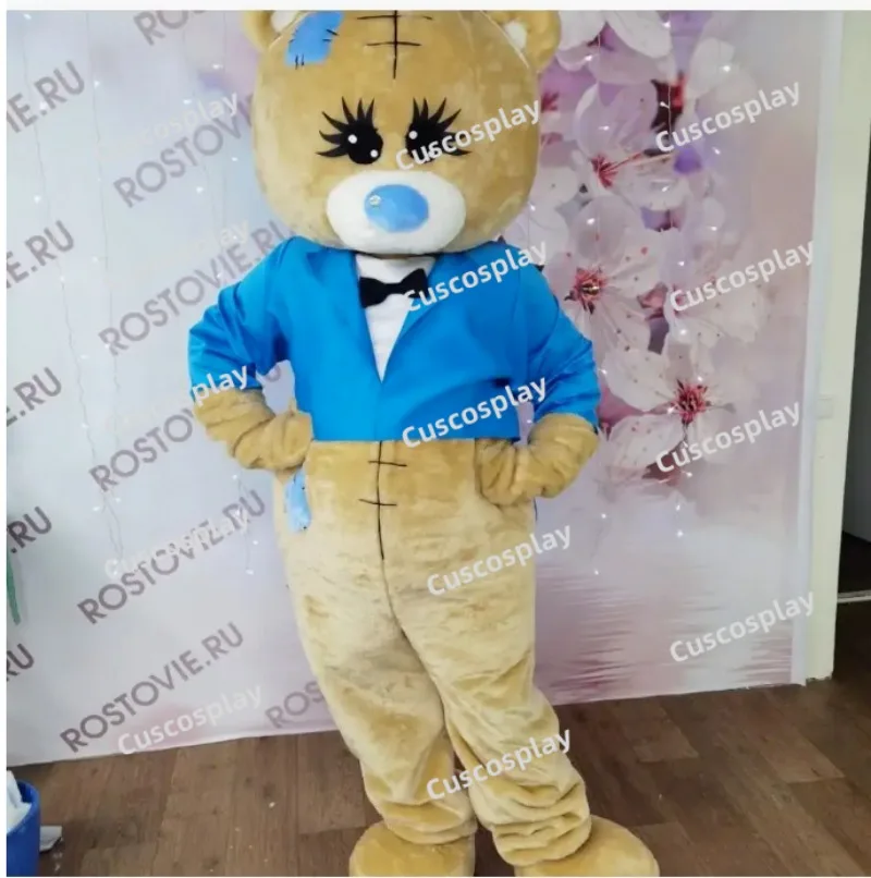 

Christmas Blue Suit Teddy Bear Halloween Mascot Costume Animal Christmas Party Masquerade Anime Shows