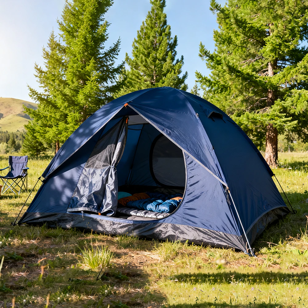 

STLF Fully Automatic Quick-Setup One Bedroom Oxford 3-4 Person Outdoor Double-Layer Camping Tent with No-Assembly Design