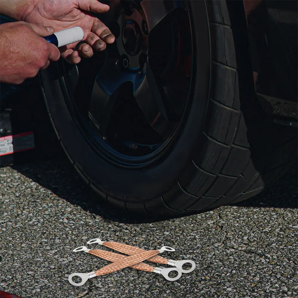 

6Pcs Electrostatic Connection Cable Universal Ground Strap for Vehicle Body Engine Bay Fuel System Exhaust Electronics Stable