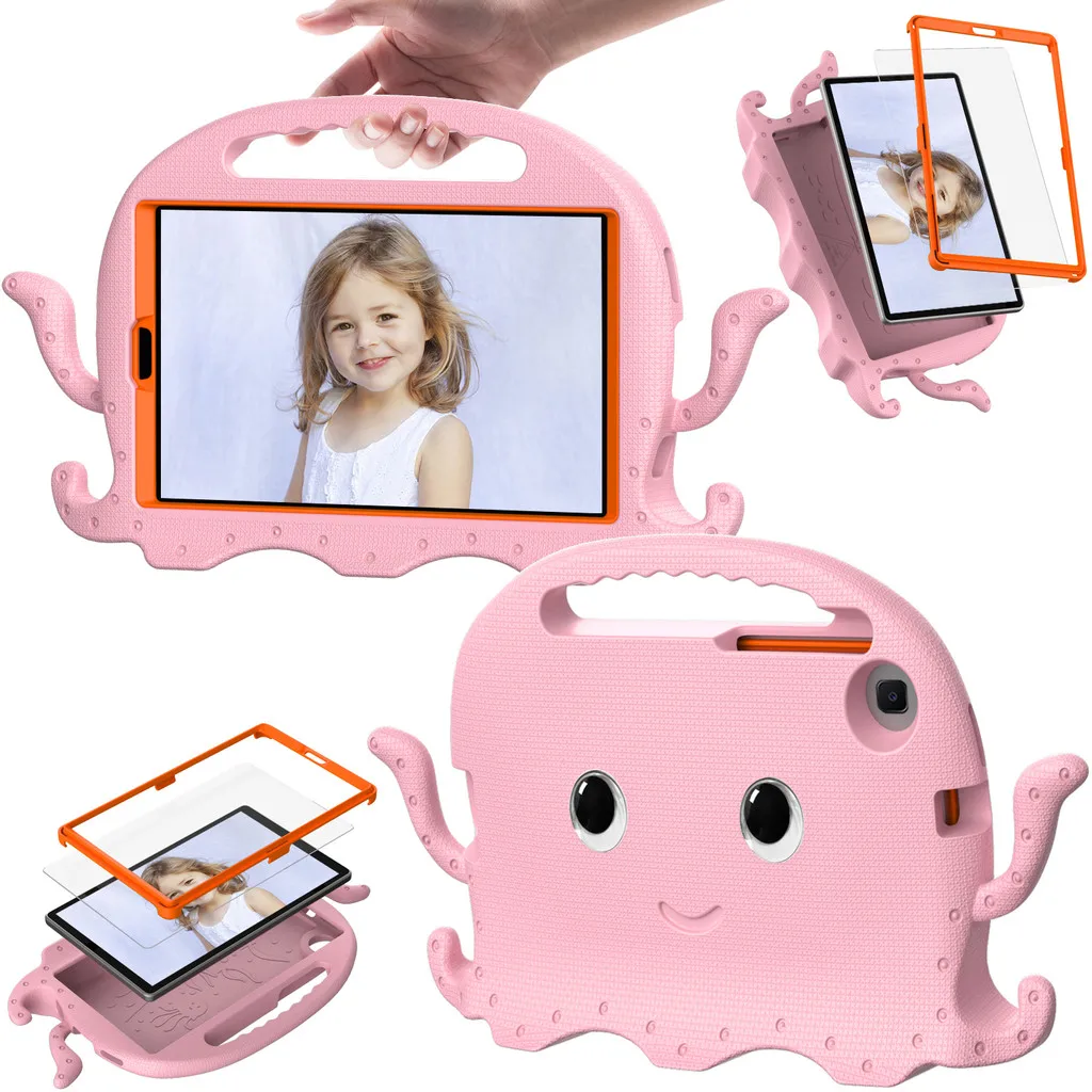 Octopus Kids Case for Smausng Galaxy Tab A9 8.7 Inch SM-X110 X115 Tab A 8.0 2019 T290 T295 Tab A7 Lite 8.7 T220 EVA Stand Handle