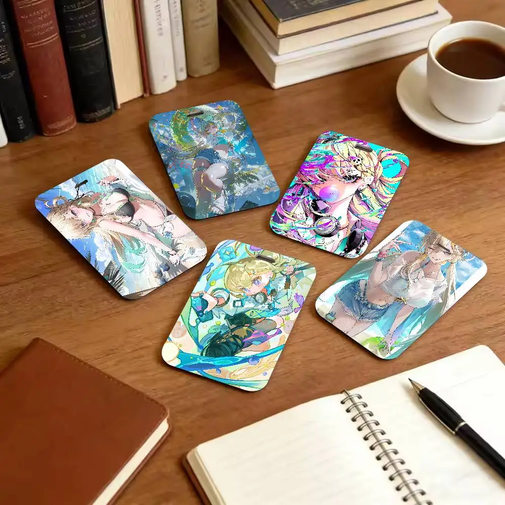 Pretty Kawaii Girl LYNAE Wuthering Waves Game Card Holder Transportation Work Permit Cards ID Student Meal Card case