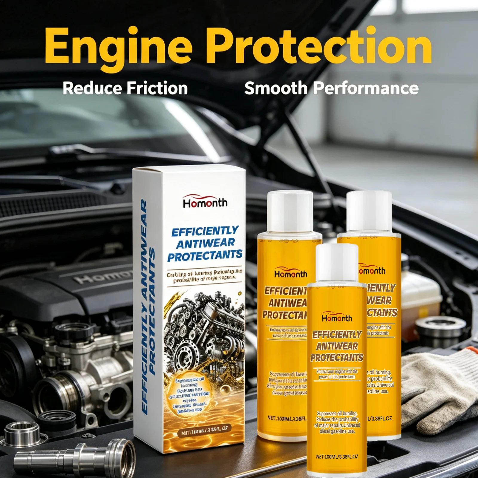 Engine Anti-Wear Protection Additive Reduce Fuel Catalytic Vibration Improve Performance Boost Power Engine Maintenance Liquid