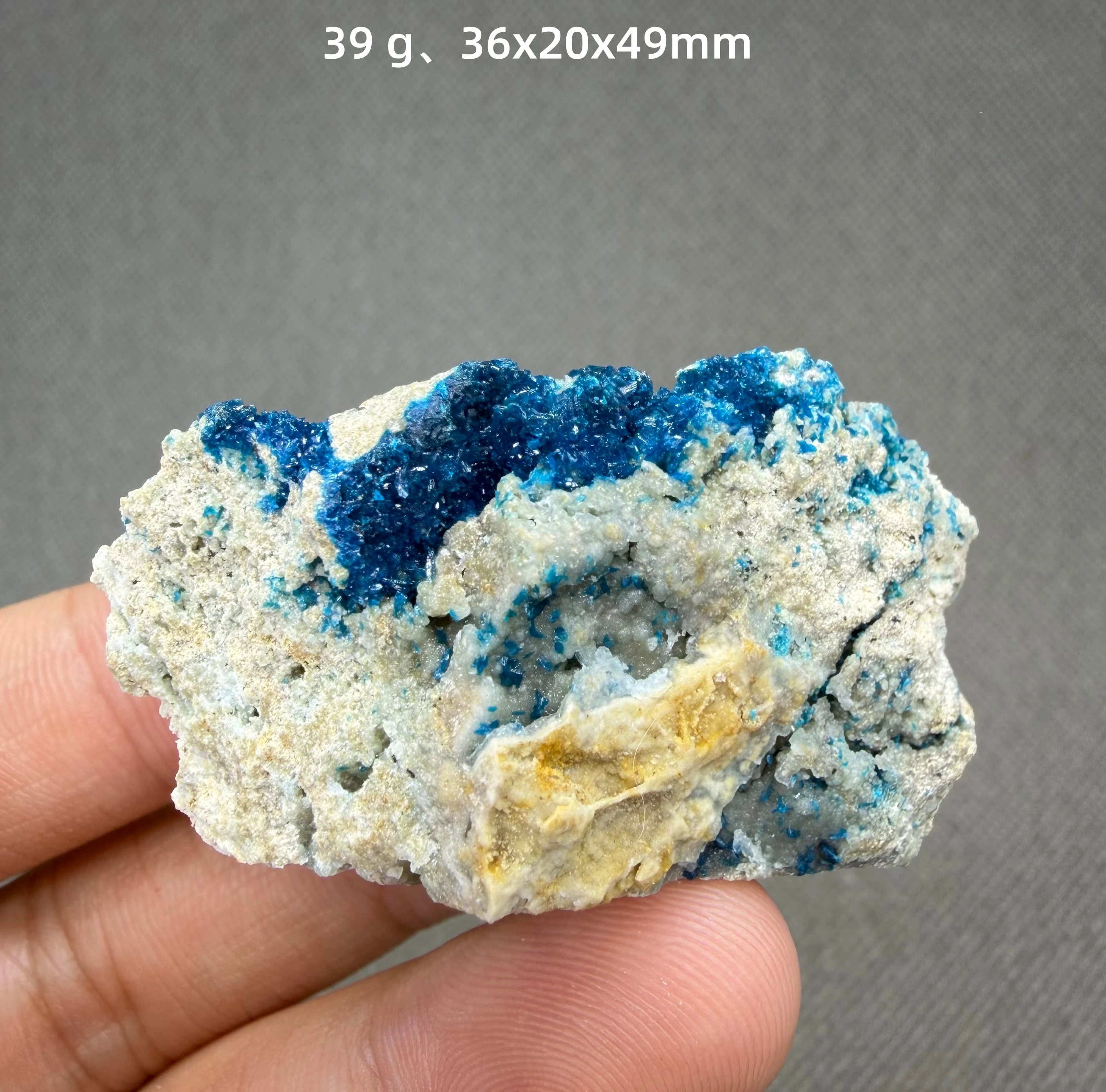 Natural Veszelyite Crystal Cluster Blue Rare Copper Zinc Phosphate Mineral Specimen