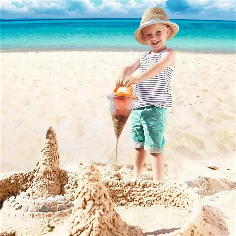 A19Q-Beach Kinderen Zandoverloop Trechter Speelgoed Buiten Zandwater Gemengd Speelgoed Strandspeelgoed
