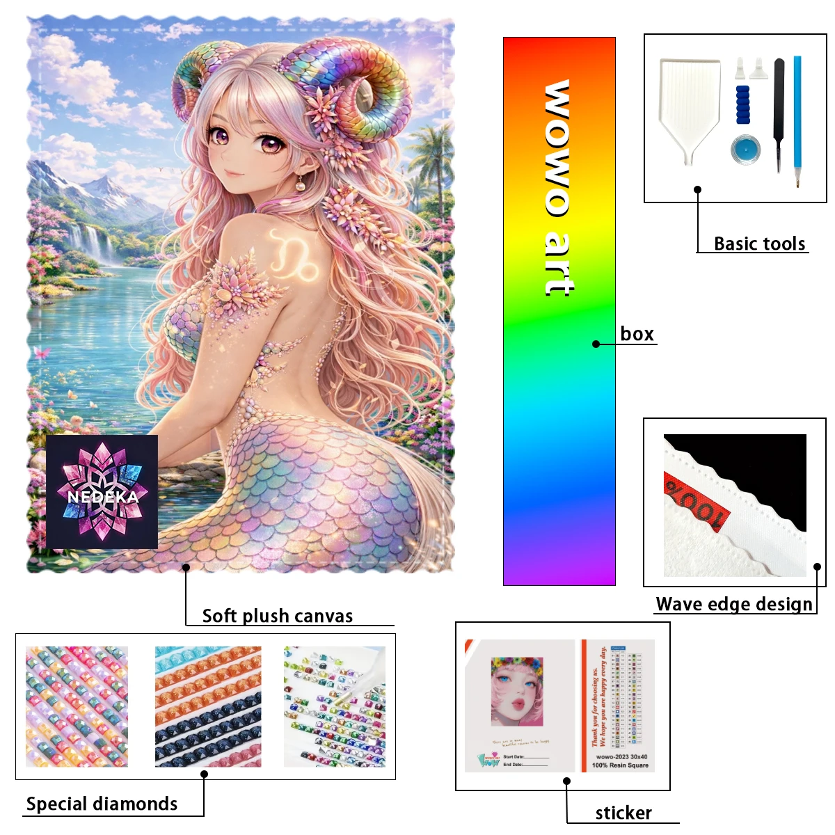 

【NEDEKA_ Diamond Art】 Crystal AB Rhinestone FD Rhinestone Perfect Resin Diamond