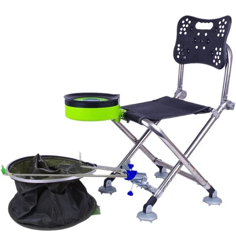 Outdoor Aluminum Alloy Multifunctional Strong Load-bearing Fishing Chair Set With Adjustable Backrest