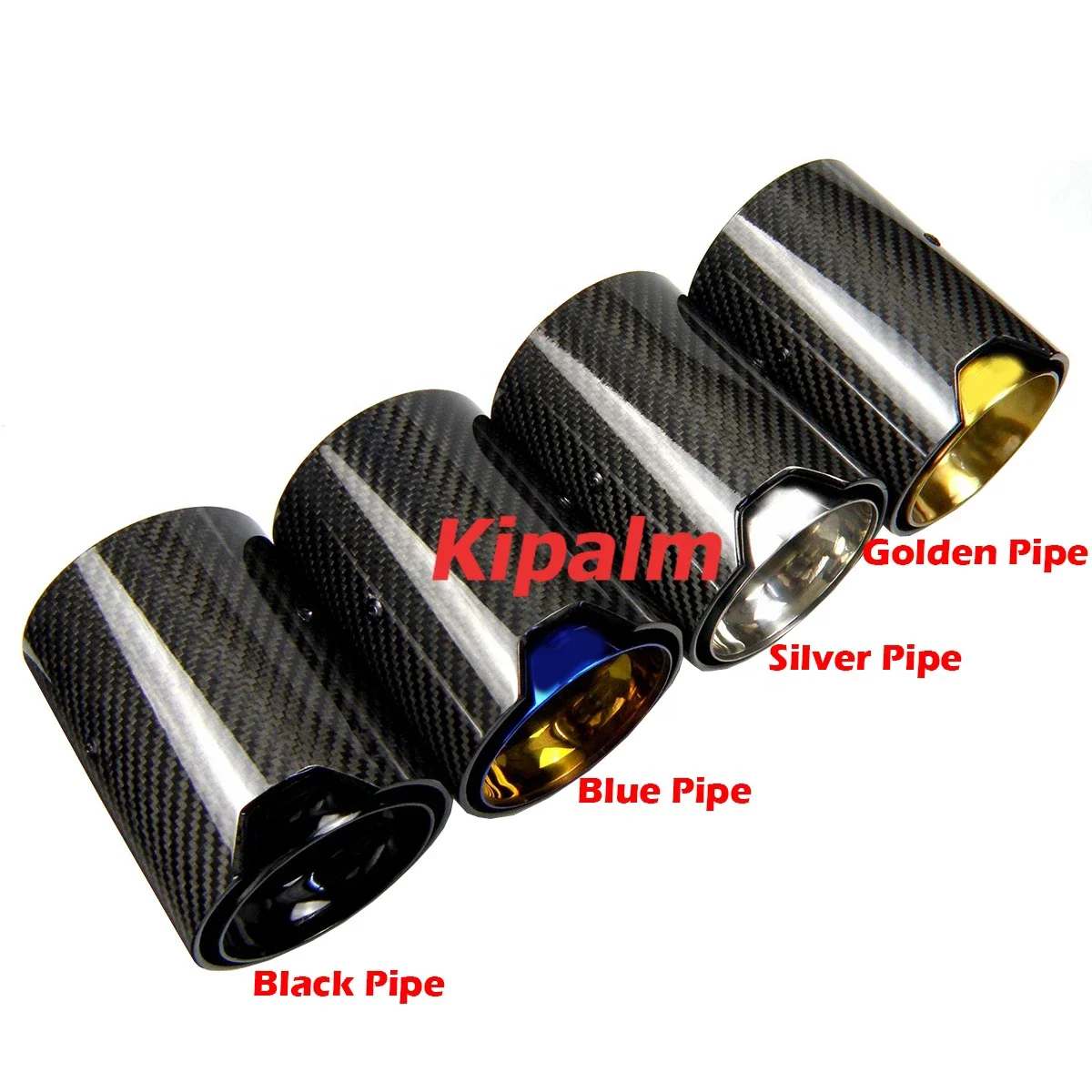 Kipalm 4pcs Glossy Carbon Fiber M3 (F80 )2014-2019 Exhaust Tip Muffler for BMW with M Logo