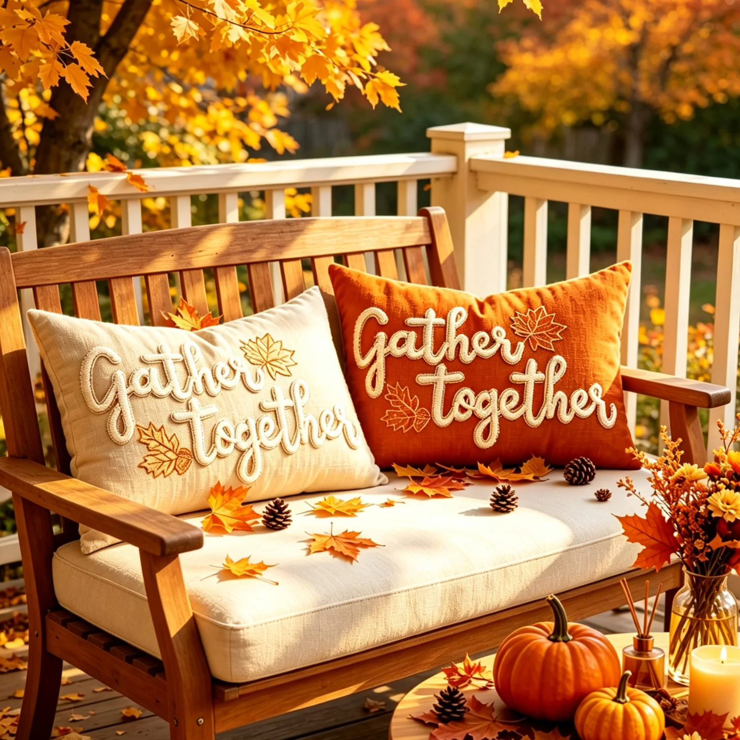 Sheneyron Ahornblatt-Stickerei Thanksgiving Day Kissenbezug Cojines Bestickte Deko-Kissenhülle 30x50cm – Detail 7