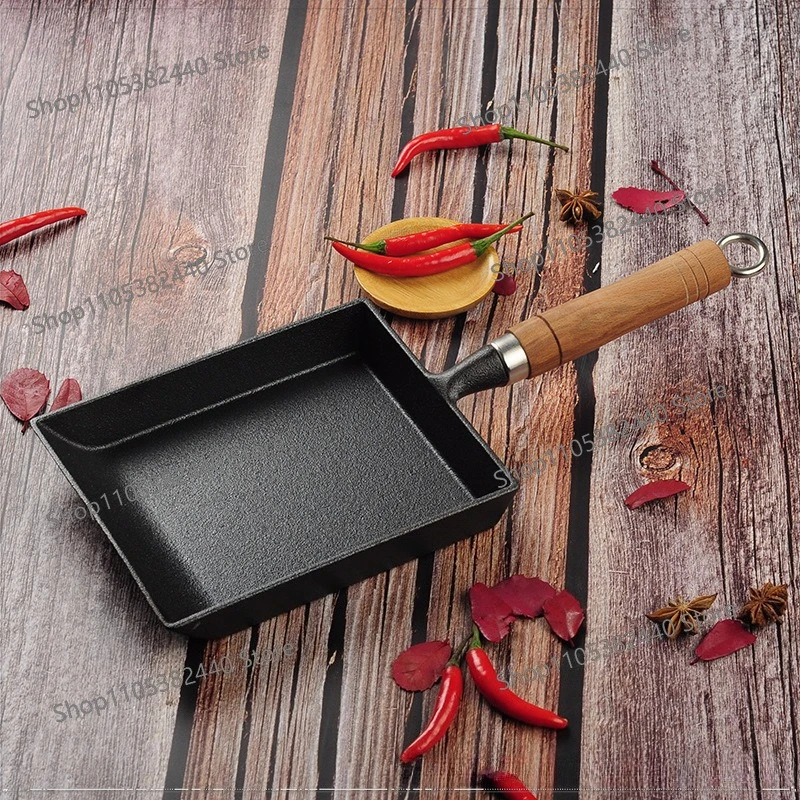 home tamagoyaki non-stick pan  uncoated pancake  square mini frying pan wok